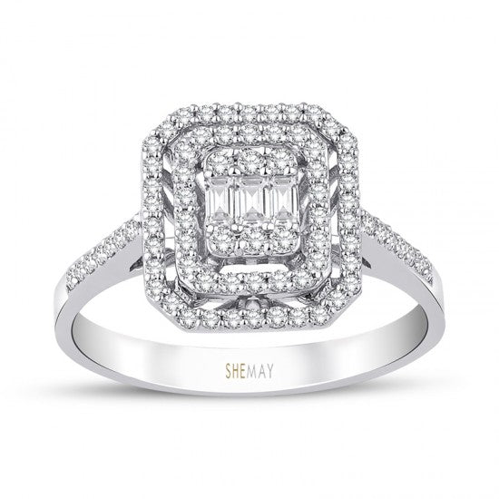 Пръстен бяло злато с Диаманти 0.40 карата